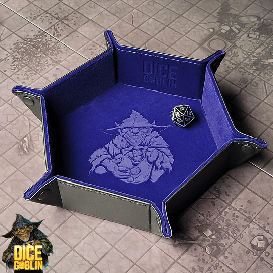 Dice and Gaming Accessories Dice Towers and Trays: Blue Dice Goblin Hexagon Snap Folding Dice Tray