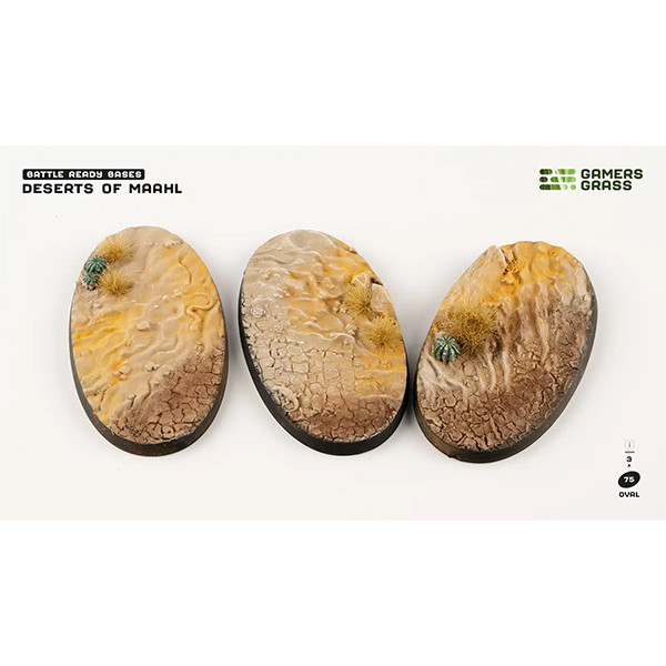 Basing Material and Textures: Battle Ready Bases: Deserts of Maahl - Oval 75mm (x3)
