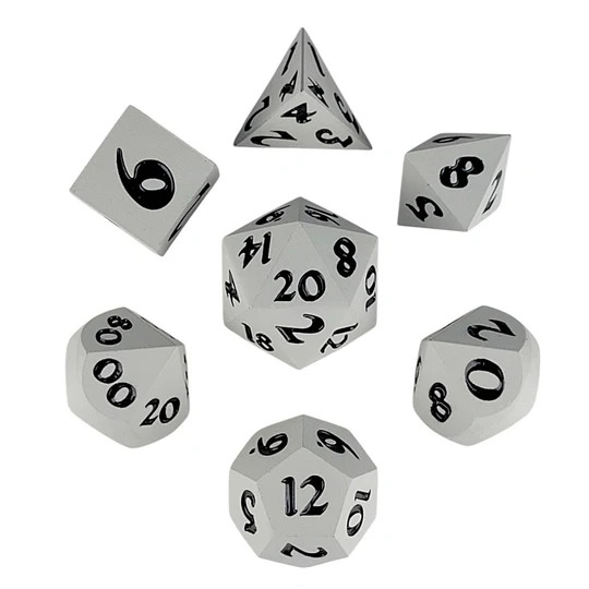 Dice and Gaming Accessories Polyhedral RPG Sets: Metal and Metallic - Monochrome Black - Metal (7)