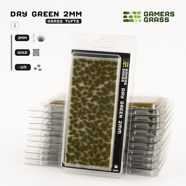 Basing Material and Textures: Gamers Grass Tufts: Dry Green 2mm