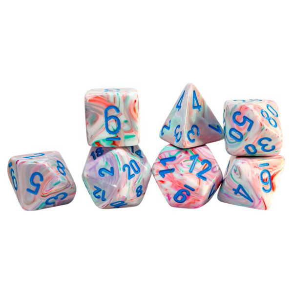 Dice and Gaming Accessories Polyhedral RPG Sets: Multicolored - Mega-hedral Festive: Pop Art/Blue (7)