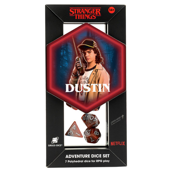Dice and Gaming Accessories Polyhedral RPG Sets: Red and Orange - Stranger Things: Adventure Dice - Dustin