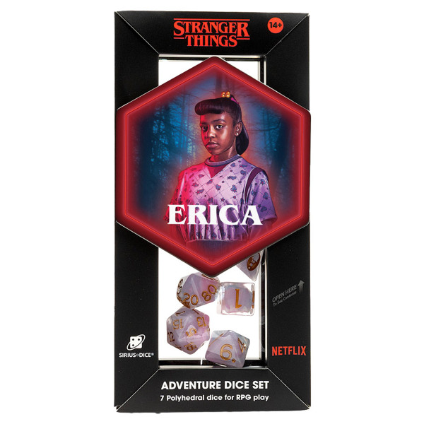 Dice and Gaming Accessories Polyhedral RPG Sets: Purple and Pink - Stranger Things: Adventure Dice - Erica