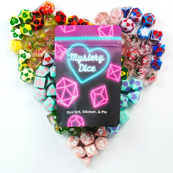 Dice and Gaming Accessories Dice Sweetheart Premium Mystery Dice (1 Set Of Dice, 1 Pin, A Sticker)