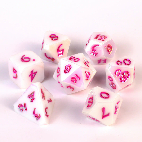 Dice and Gaming Accessories Polyhedral RPG Sets: White and Clear - Ardent Devotion (7)