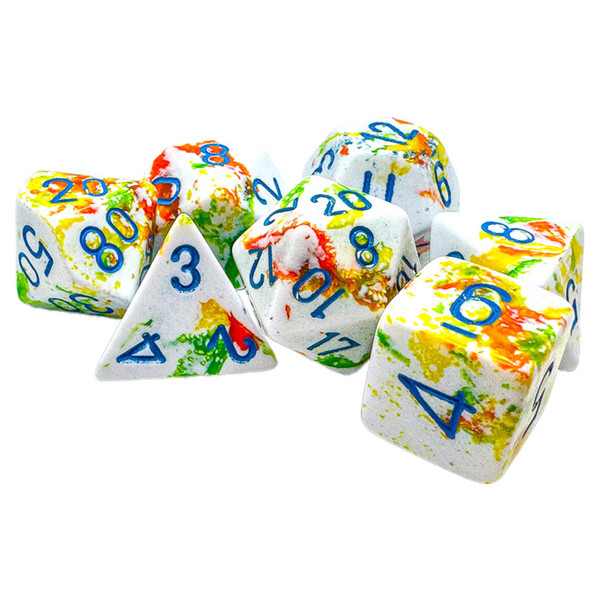 Dice and Gaming Accessories Polyhedral RPG Sets: Multicolored - Brush: Breezy/Blue (7)