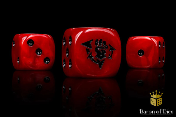 Dice and Gaming Accessories D6 Sets: Red and Orange - Chaos Corsairs Dice (25) Square Corner