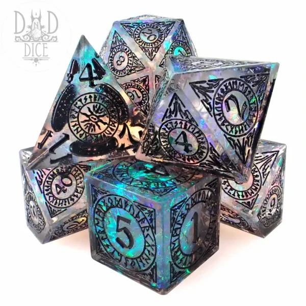 Dice and Gaming Accessories Polyhedral RPG Sets: Opaque - Halls Of Asgard - Sharp Edge Resin (7)