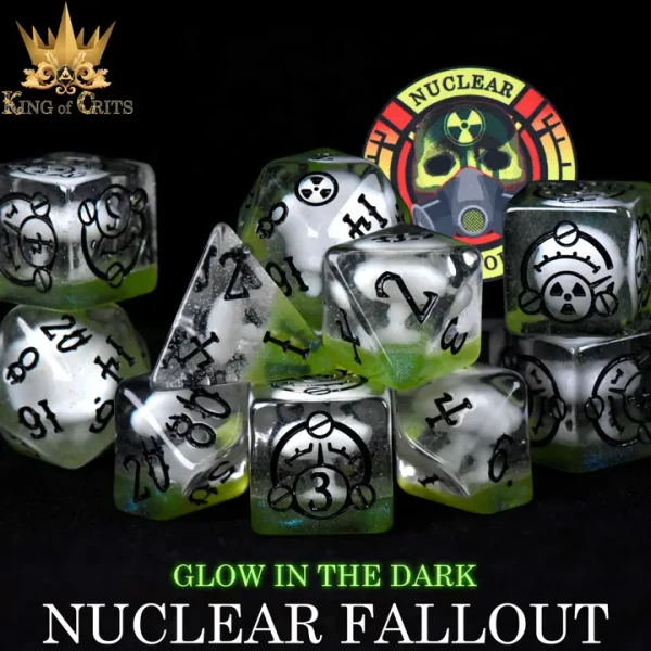 Dice and Gaming Accessories Polyhedral RPG Sets: Glow in the Dark - Nuclear Fallout (11)