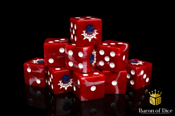 Dice and Gaming Accessories D6 Sets: Red and Orange - Slaughter of Worlds Dice (25) Square Corner