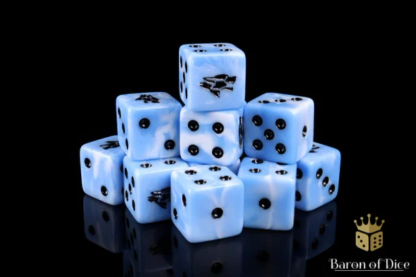 Dice and Gaming Accessories D6 Sets: Blue and Turquoise - Frost Wolf Dice (25) Square Corner