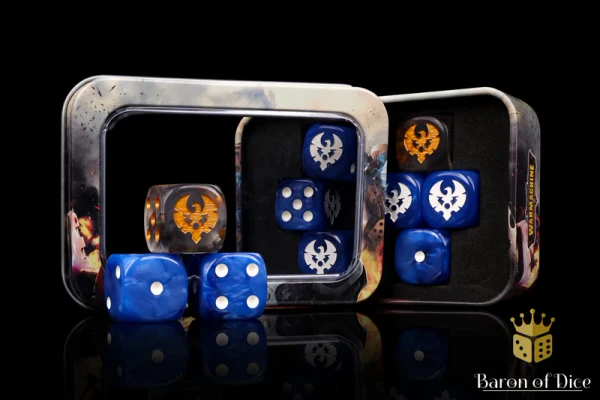 Dice and Gaming Accessories D6 Sets: Blue and Turquoise - Warmachine: Cygnar Storm Legion Official Dice Set (10)