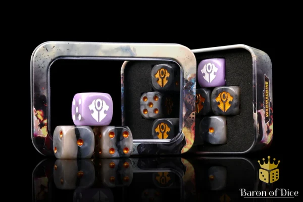 Dice and Gaming Accessories D6 Sets: Black and Grey - Warmachine: Dusk House Kallyss Official Dice Set (10)