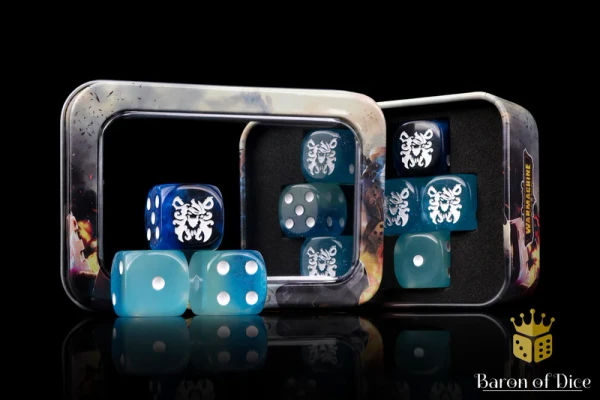 Dice and Gaming Accessories D6 Sets: Blue and Turquoise - Warmachine: Southern Kriels Brineblood Marauders Official Dice Set (10)