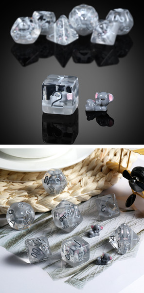 Dice and Gaming Accessories Polyhedral RPG Sets: Stuff-Inside - Elephant - Resin (7)