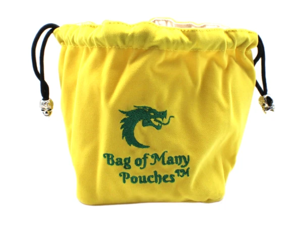 Dice and Gaming Accessories Dice Bags: Bag of Many Pouches - Yellow w/ Green