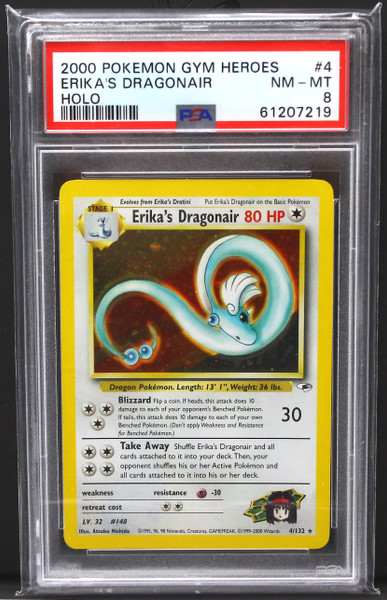 (Secondhand) Pokemon TCG: Pokemon Singles - Used Pokemon TCG: Erika's Dragonair - Gym Heroes (04/132, PSA 8 Grade)