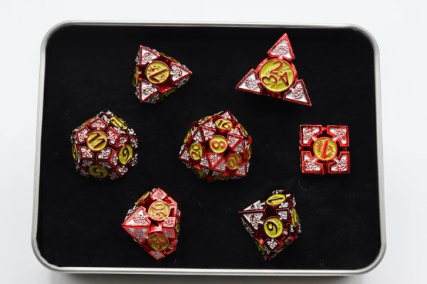Dice and Gaming Accessories Polyhedral RPG Sets: Metal and Metallic - Oculus: Ablaze - Metal (7)