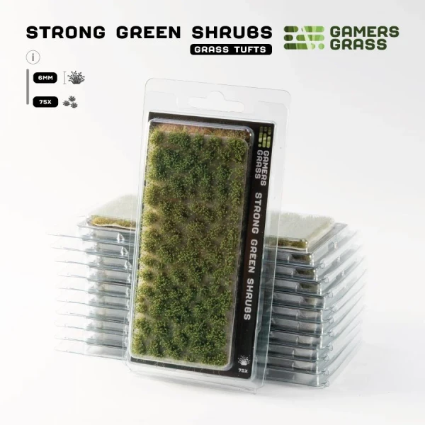 Basing Material and Textures: Gamers Grass Tufts: Strong Green Shrubs 12mm