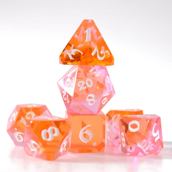 Dice and Gaming Accessories Polyhedral RPG Sets: Red and Orange - Ember Glow (7)