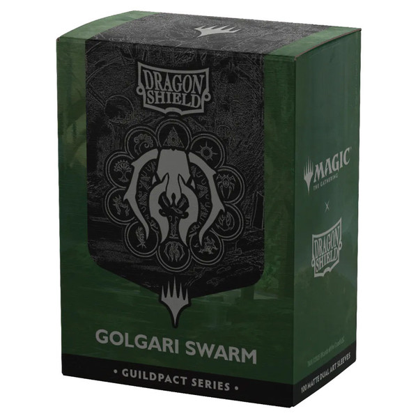 Card Sleeves: MTG Sleeves - Dragon Shield: (100) Matte Dual Art - Guildpact Series - Golgari Swarm