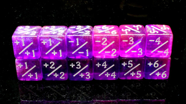 Dice and Gaming Accessories Polyhedral RPG Sets: Black and Grey - Majestic Cosmos: +/- Counter Acrylic (12)