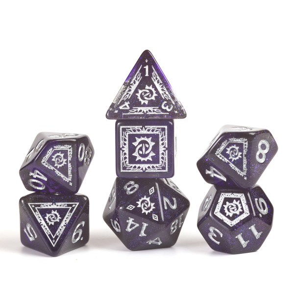 Dice and Gaming Accessories Polyhedral RPG Sets: Purple and Pink - D&D Adventure Dice - Warlock - Purple