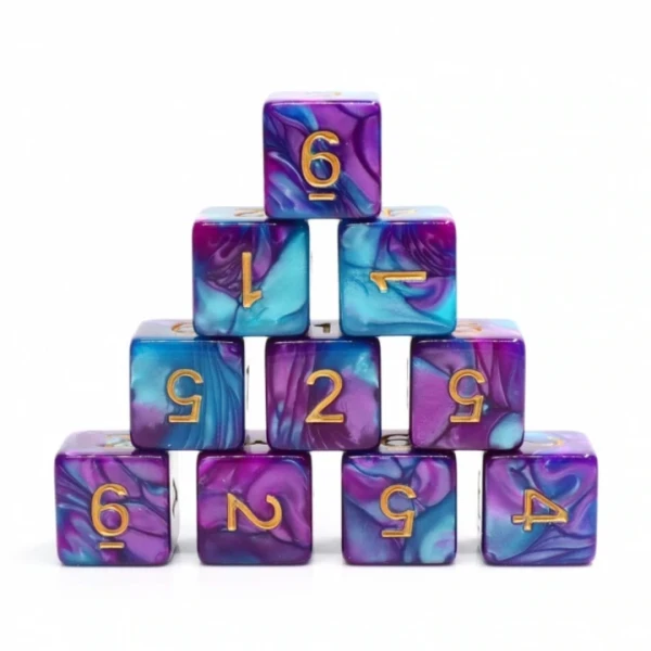 Dice and Gaming Accessories D6 Sets: Purple and Pink - Mermaid Beach (12d6)