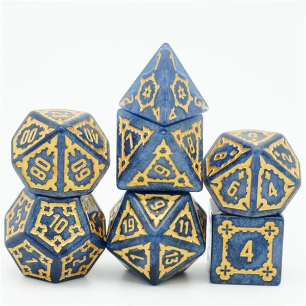 Dice and Gaming Accessories Polyhedral RPG Sets: Blue and Turquoise - Castle Dice (7) - Blue 25mm [FBR FBG1013]