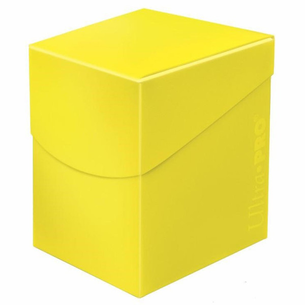 Deck Boxes: Simple Deck Boxes - PRO 100+ Eclipse Deck Box - Lemon Yellow