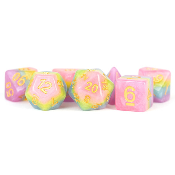 Dice and Gaming Accessories Polyhedral RPG Sets: 7-Set: 16mm: Pastel Fairy