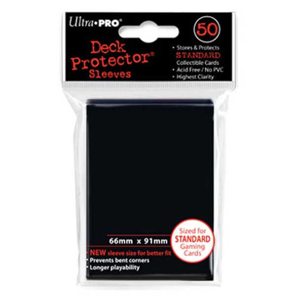 Card Sleeves: Solid Color Sleeves - Standard Deck Protectors - Black (50)