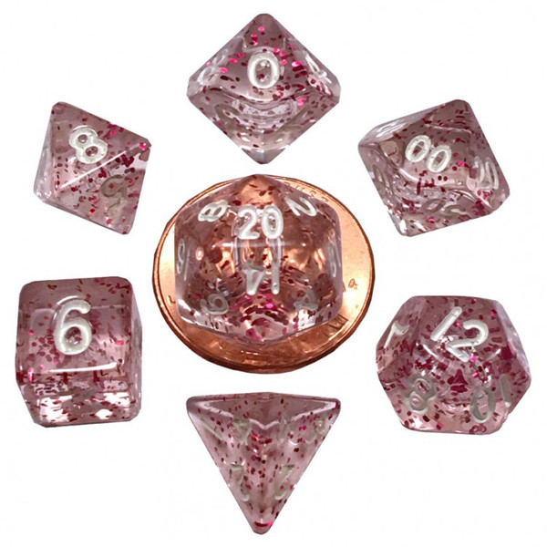 Dice and Gaming Accessories Polyhedral RPG Sets: Glitter - 7-Set Mini: 10mm: Ethereal LtPUwh