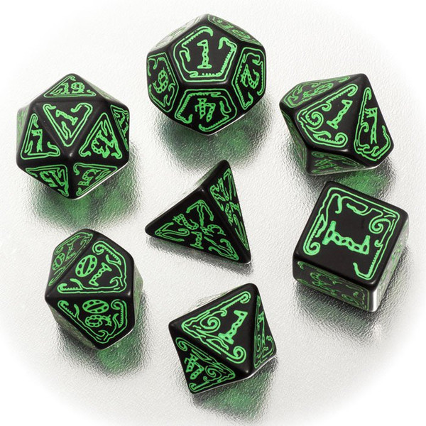 Dice and Gaming Accessories Game-Specific Dice Sets: Call of Cthulhu Dice Set Black/Green (7)