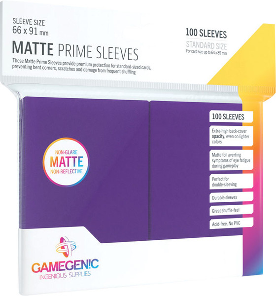 Card Sleeves: Solid Color Sleeves - Purple Matte Prime Sleeves (100)