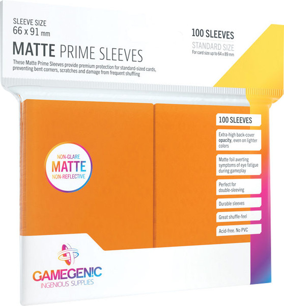 Card Sleeves: Solid Color Sleeves - Orange Matte Prime Sleeves (100)