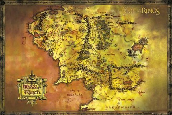 Posters: Lord of the Rings Middle Earth Map