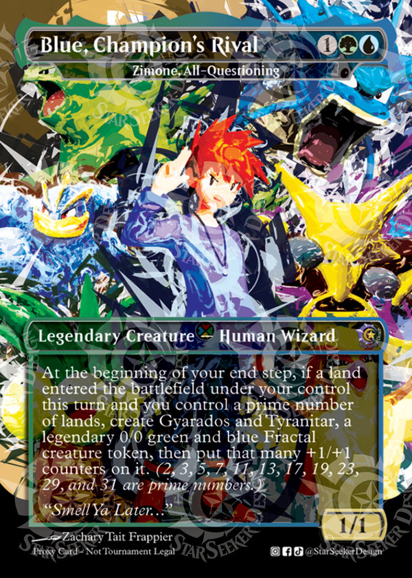 Blue, Champion's Rival + Gyarados & Tyranitar (Zimone, All-Questioning)