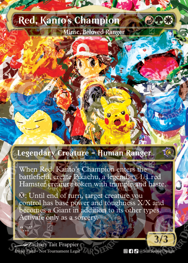Red, Kanto's Chamption + Pikachu (Minsc, Beloved Ranger & Boo)