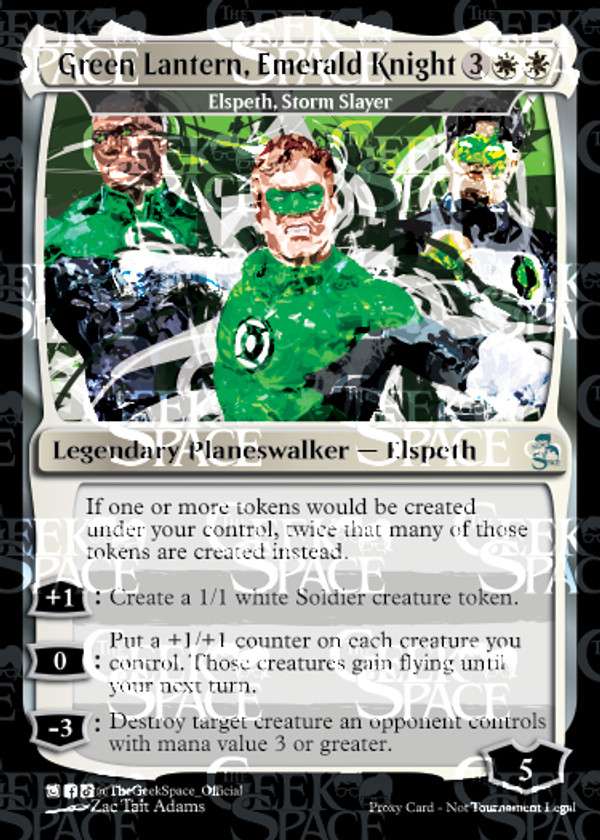 Green Lantern, Emerald Knight + Token (Elspeth, Storm Slayer)