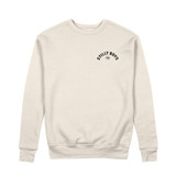 Wyatt Hendrickson Winged W heavyweight crewneck in bone, front with Stilly Boys chest mark