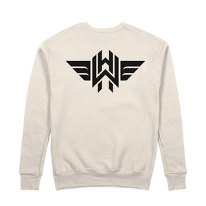 Wyatt Hendrickson Winged W heavyweight crewneck in bone, back with large winged W print