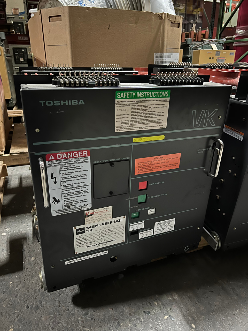 VK-10M25A2-VV Toshiba 1200A 15KV Vacuum Circuit Breaker - Bullock