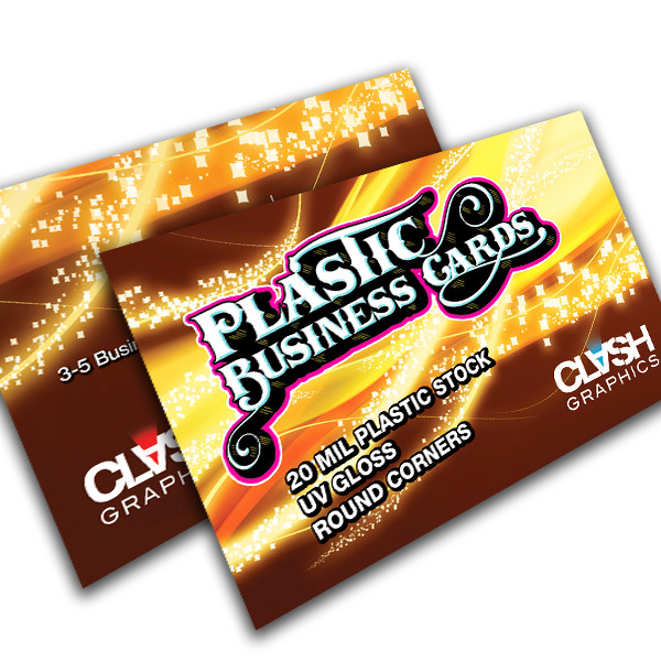 Color Plastic 20pt. Business Cards with Round Corners - Clash Graphics