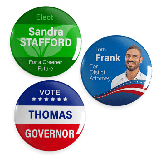 Our Promotional Buttons can be used in many different ways. You can use them as marketing tools to deliver an effective message while keeping under budget. Buttons are printed at full bleed with full colors on durable material and low minimum quantities. Create a custom message; include a logo and a phone number. Perfect give away at trade shows for all industries from travel and transportation, to schools and Universities.