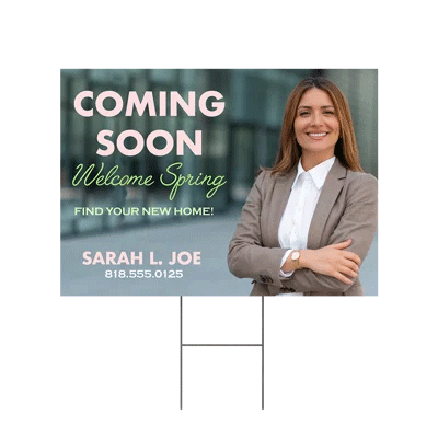 Clash Graphics full color yard signs are printed on 4mm coroplast material and ready for pick up in 4-6 business days. The H-Stakes are sold separately.