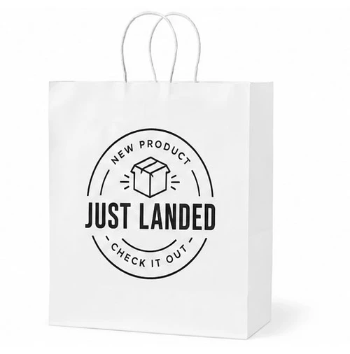 Give your packaging a professional, branded look with our Custom 10" x 13" Twisted Handle Paper Shopping Bags. These durable paper bags are a great choice for retail stores, boutiques, events, trade shows, restaurants, promotional giveaways, and more.