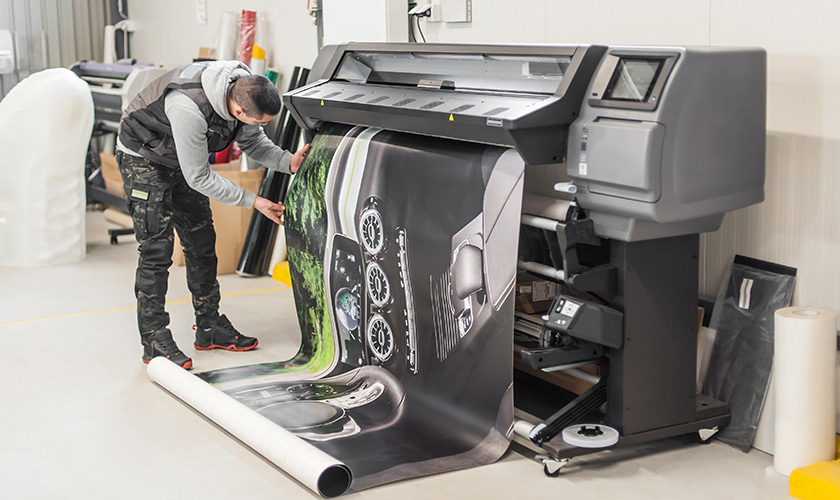 large format printer producing a banner