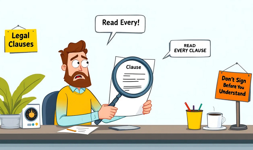 legal document being reviewed by a business owner