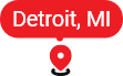 Map pin for Detroit, Michigan